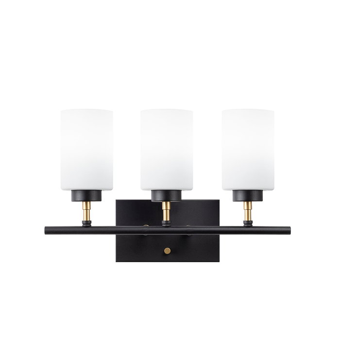 Opviq Lámpara de pared Negro y Oro con tapa de cristal